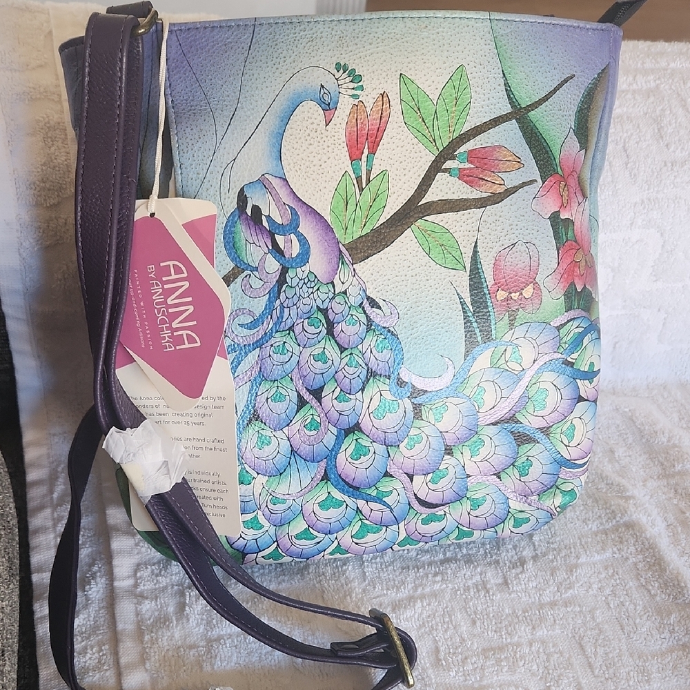 Purple and Blue Artistic Shoulder Bag